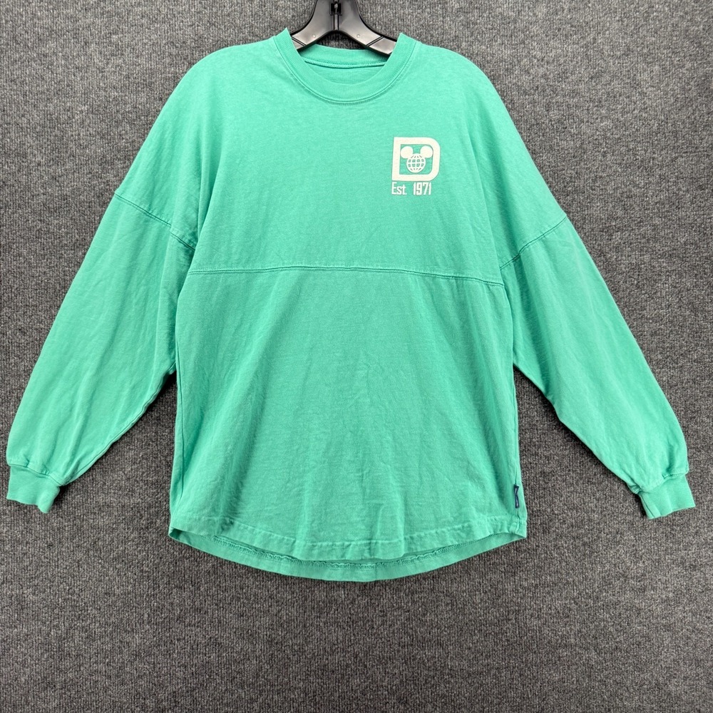 Disney Parks Walt Disney World Spirit Jersey Shirt Womens XS Green Casual Relax